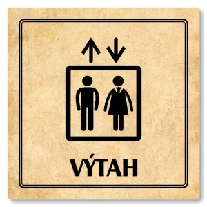 Výtah, 80x80mm, pergamen, Utah